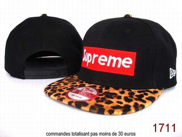 casquette supreme noir leopard